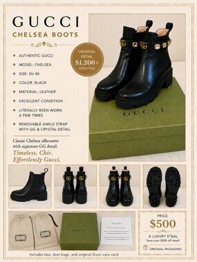 Gucci | Shoes | Gucci Crystal Gg Ankle Boots Size 42 Usa | Poshmark